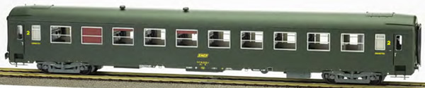 REE Modeles VB-175.1 - French SNCF UIC Sleeping Coache B9C9x Green 301 Yellow Logo Era IV HIGH ROOF (New Number)